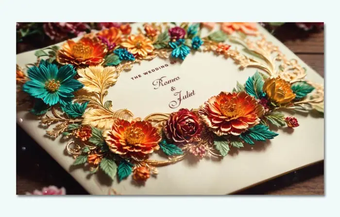 Modern 3D Floral Themed Wedding Invitation Slideshow
